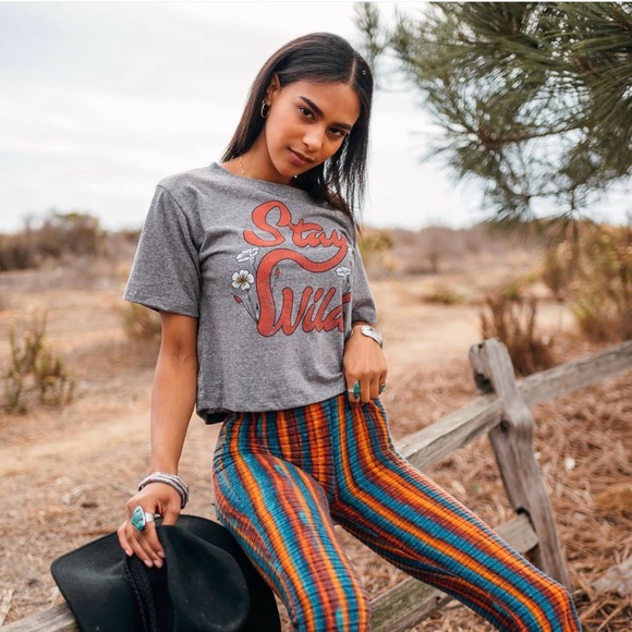 Life Clothing Co Pants - Life Clothing Company NWOT High Rise Striped Ultra Flare Stretch Pants